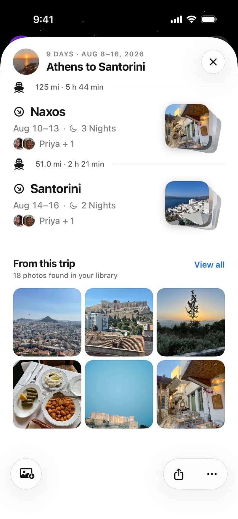 Photos from the Greek Islands trip grouped under the trip